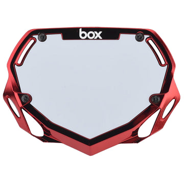 BOX Box Two Number Plate Red Chrome - Small