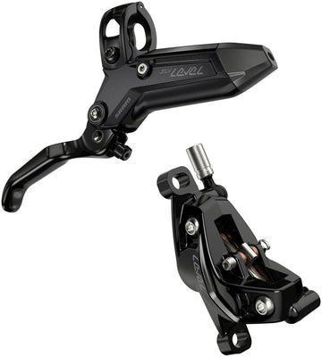 SRAM Level Silver Stealth Disc Brake Lever - Front Post Mount 4-Piston Aluminum Lever SS Hardware BLK C1