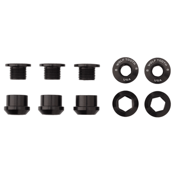 Buy black Wolf Tooth Set of 5 Chainring Bolts+Nuts for 1X