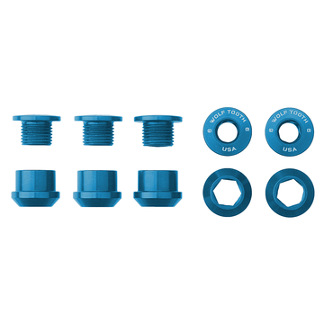 Buy blue Wolf Tooth Set of 5 Chainring Bolts+Nuts for 1X