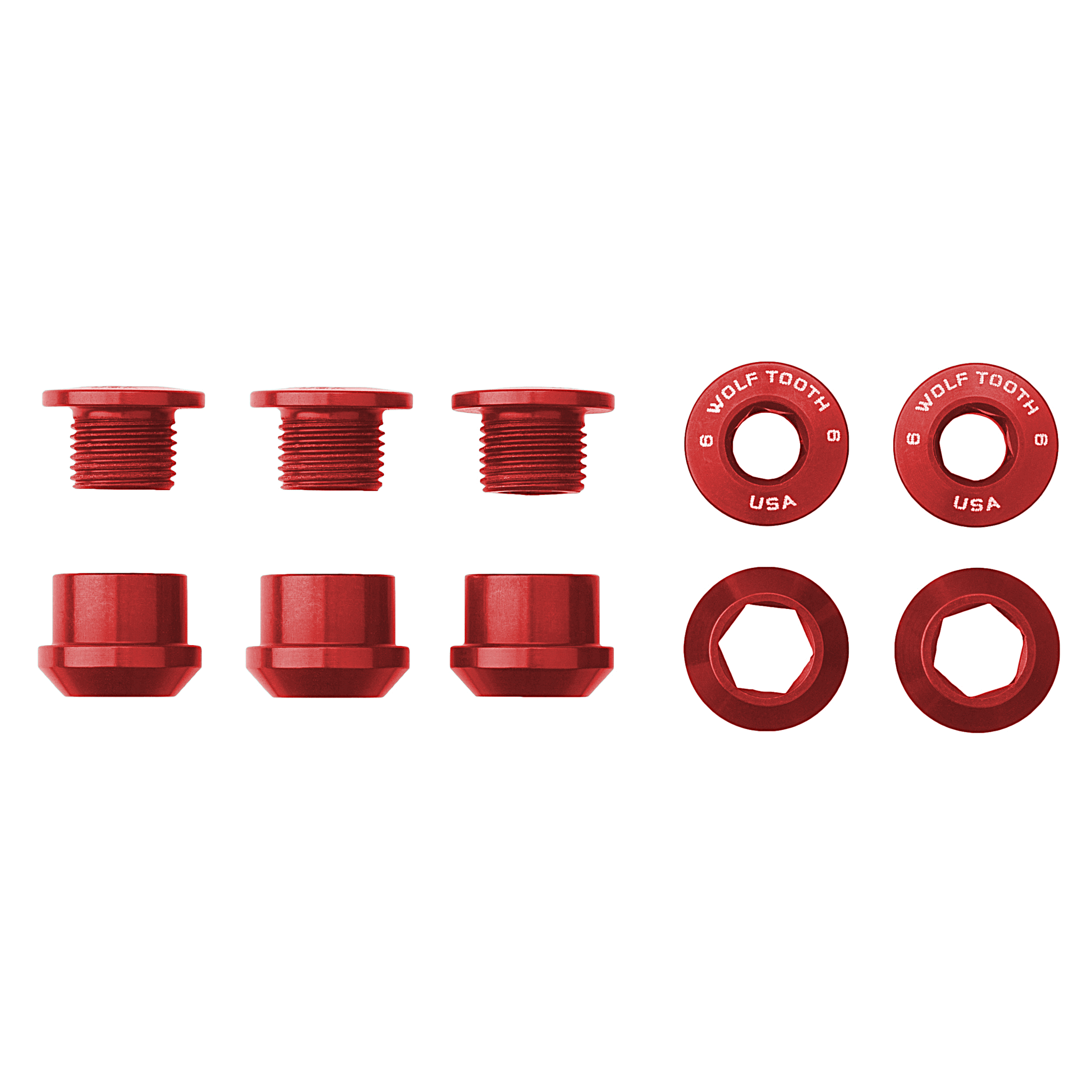 Wolf Tooth Set of 5 Chainring Bolts+Nuts for 1X - 0