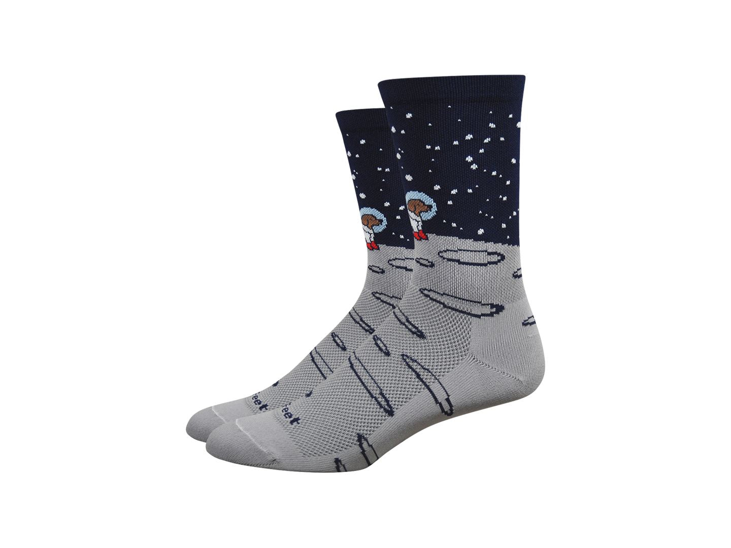 Sock DeFeet Aireator Moon Dog 6" Medium Grey/Navy