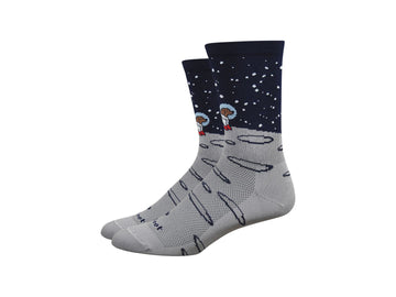 Sock DeFeet Aireator Moon Dog 6" X-Large Grey/Navy