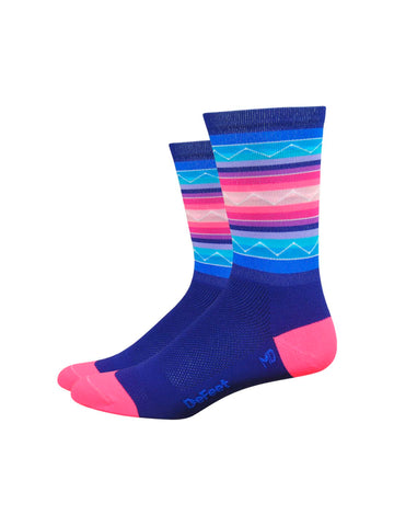 DeFeet Aireator 6" Santa Fe Socks 12 Navy/Pink