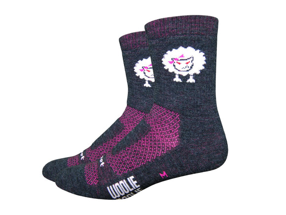 DeFeet Woolie Boolie 4" Baaad Sheep Socks 7-9 Charcoal