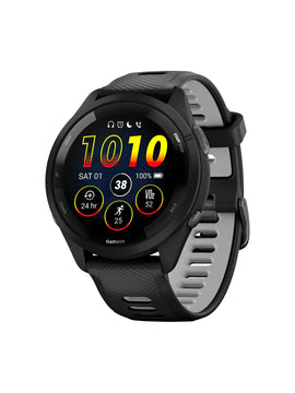 Garmin Forerunner 265 GPS Smartwatch - 46mm BLK Bezel Case BLK/Powder Gray Silicone Band