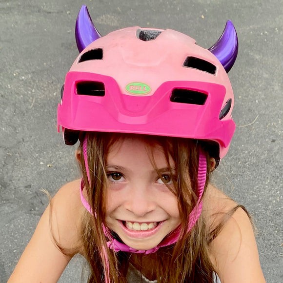 Helmet Flair MagNeatOhz: Small Purple Devil Horns for Helmet
