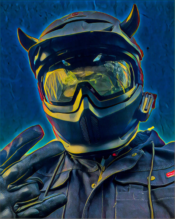 Helmet Flair MagNeatOhz: Small Black Devil Horns for Helmet