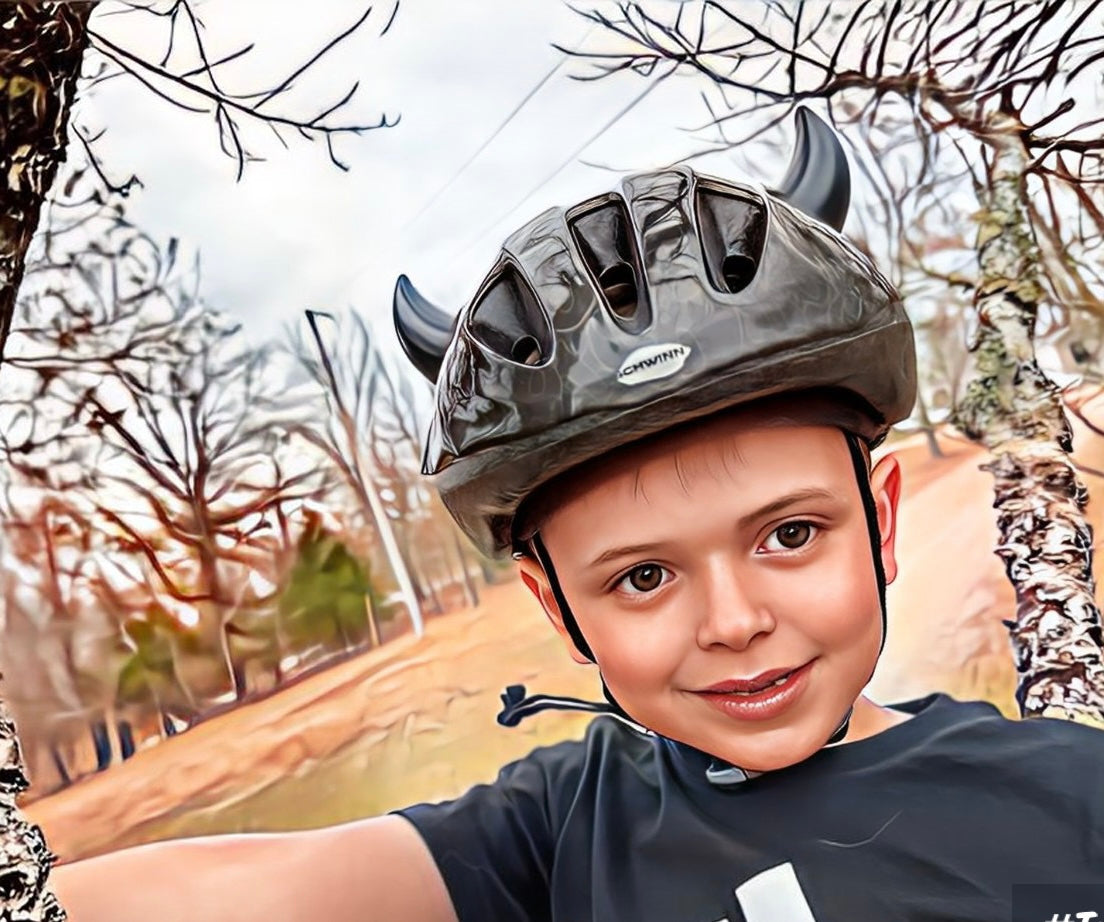 Helmet Flair Softeez: Black Devil Horns for Helmet