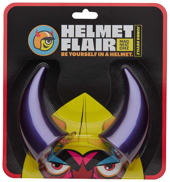 Helmet Flair MagNeatOhz: Large Purple Devil Horns for Helmet