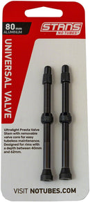 Stans NoTubes Alloy Valve Stems - 80mm Pair Black-1