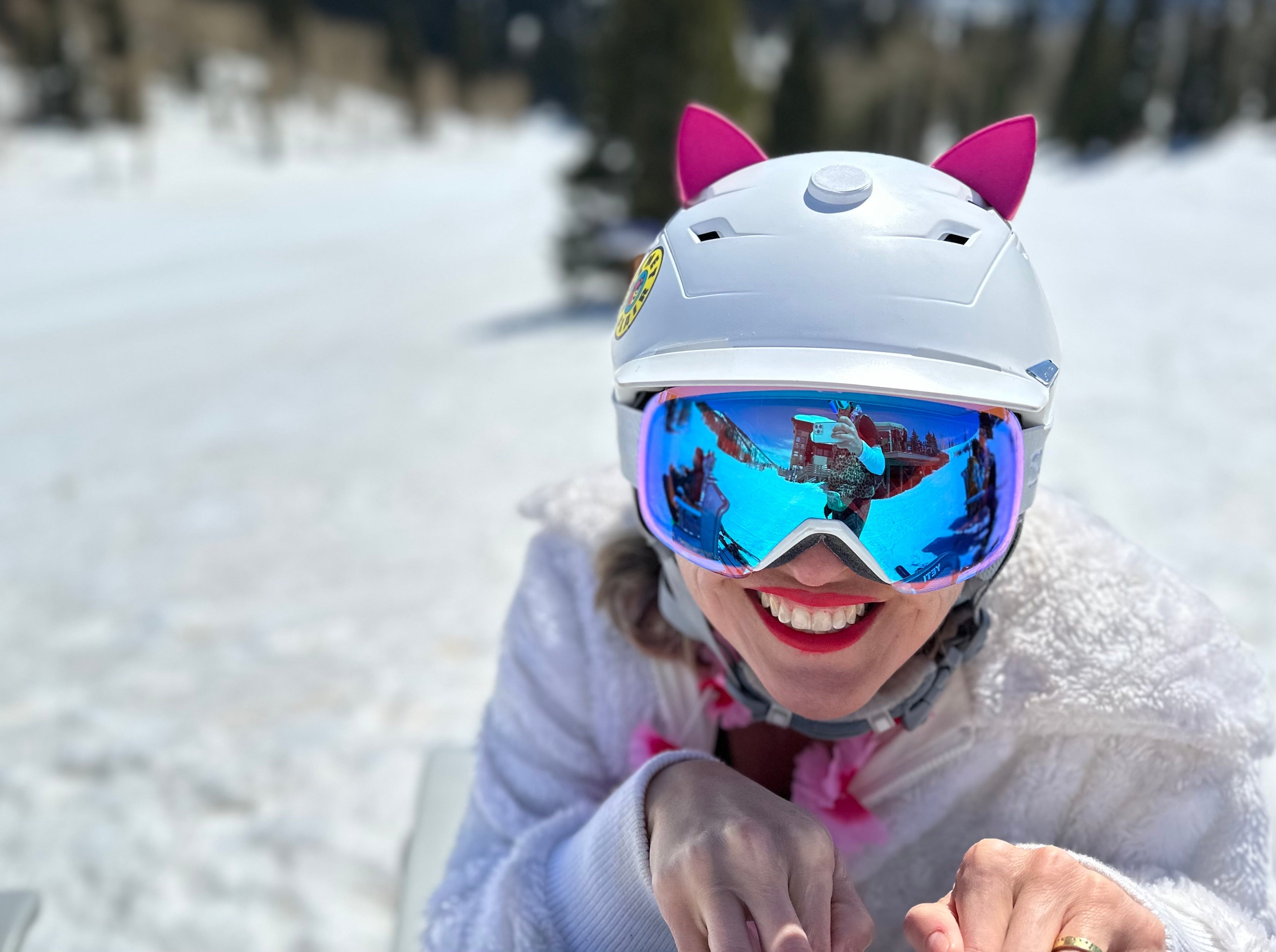 Helmet Flair Softeez: Purple Cat Ears for Helmet