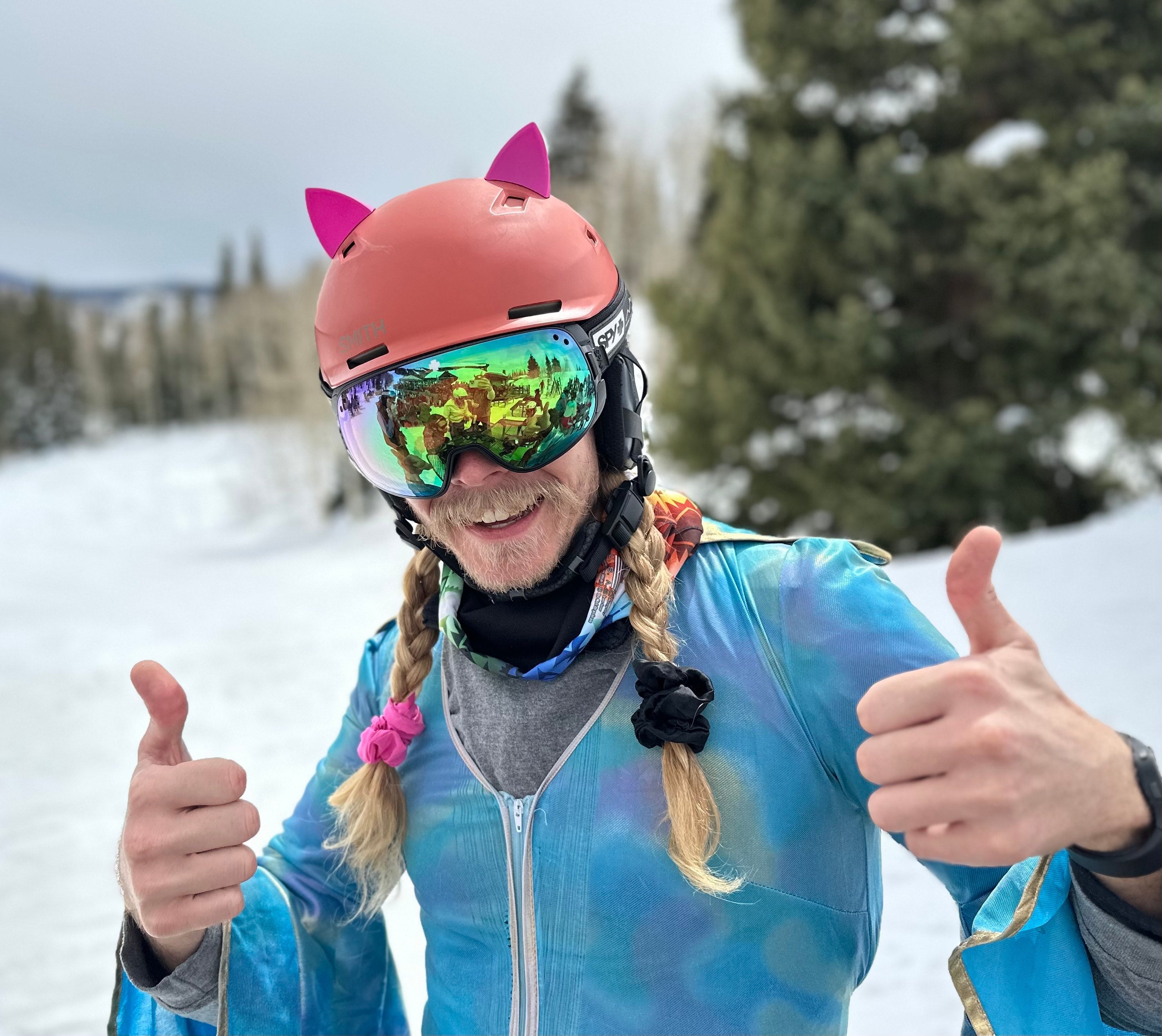 Helmet Flair Softeez: Purple Cat Ears for Helmet