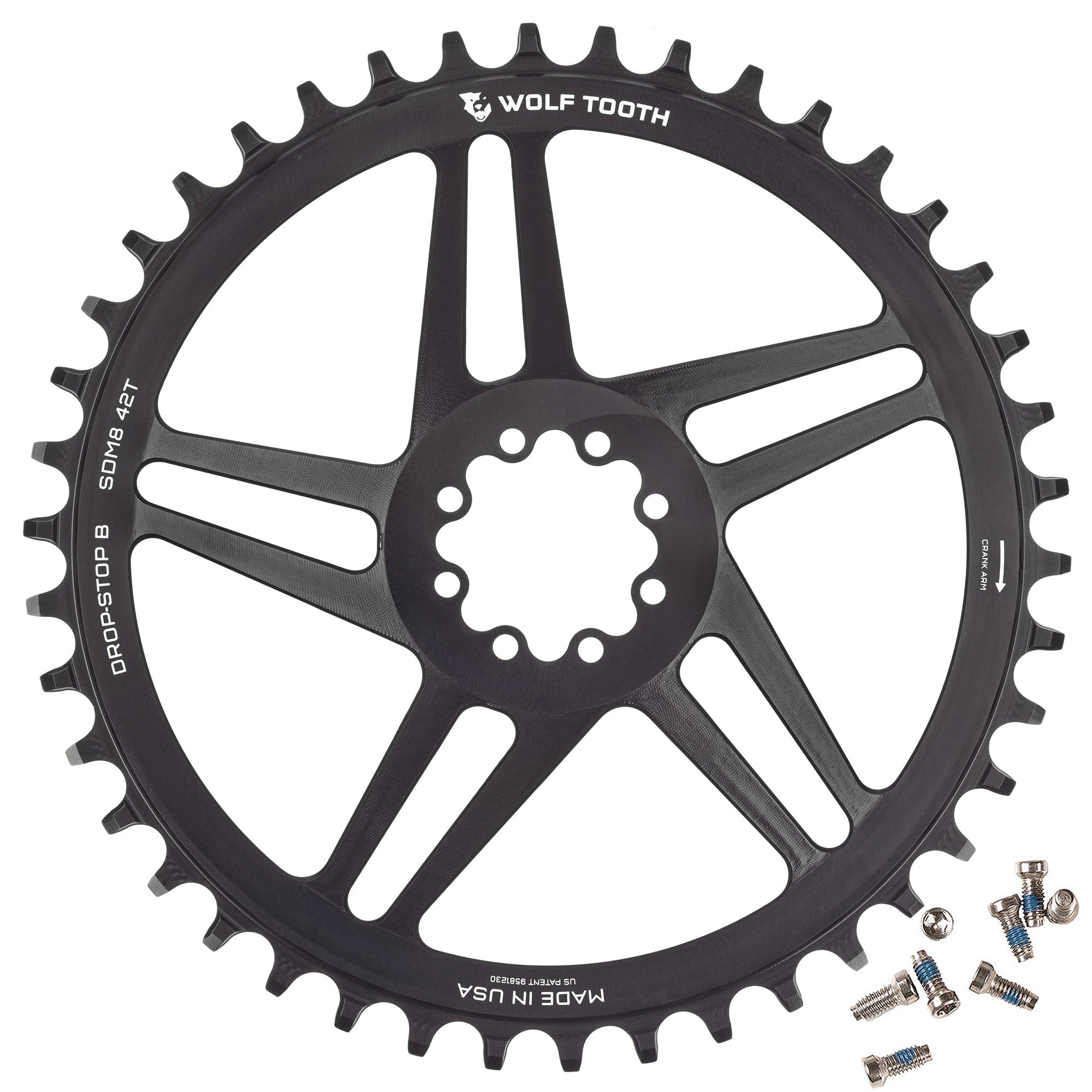 Sugino 170mmクランクセット Wolf Tooth 42T Wolf Tooth Direct Mount Chainrings for SRAM 8-Bolt Gravel / Road