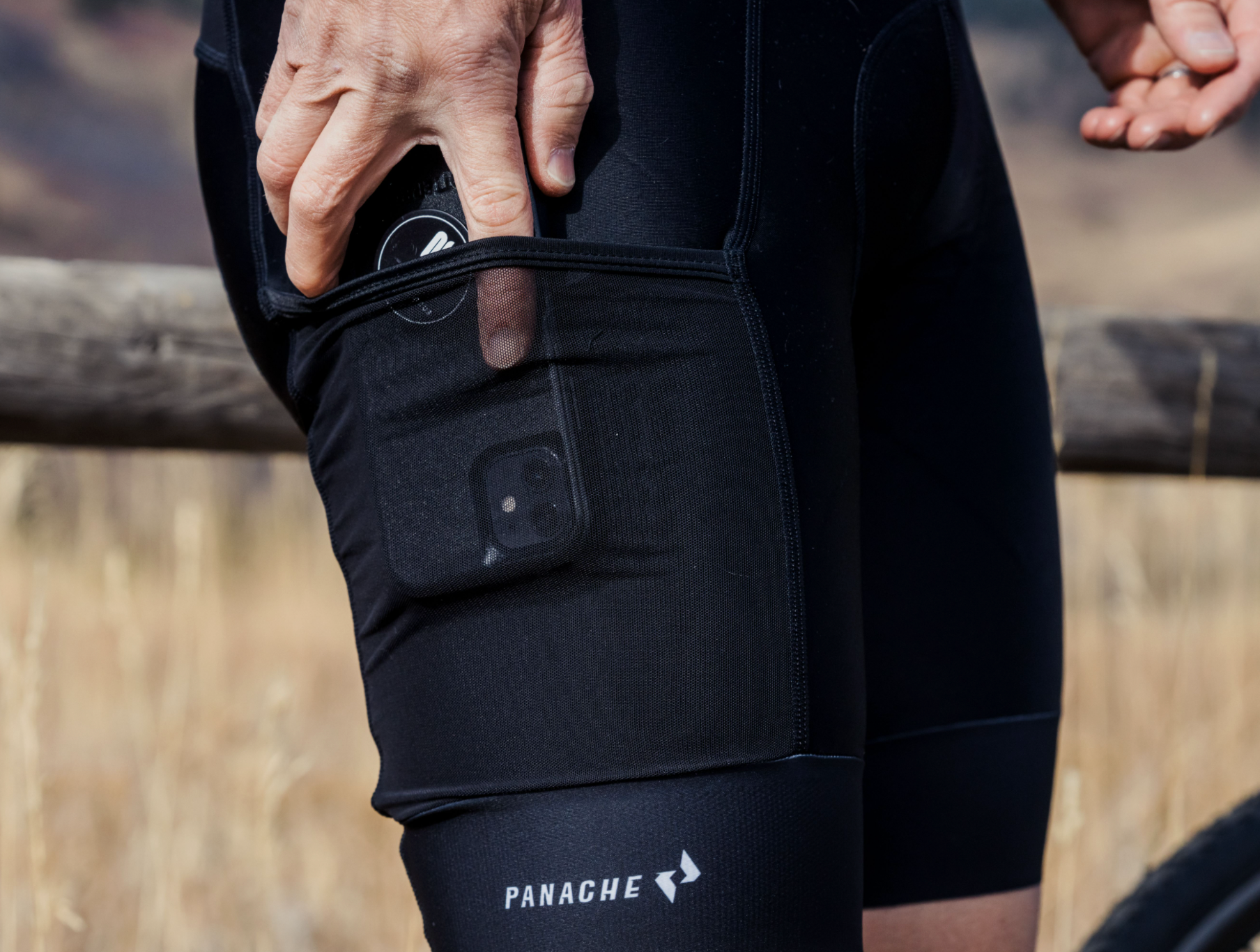 Panache M's Cargo Pocket Bib Short - BLACK