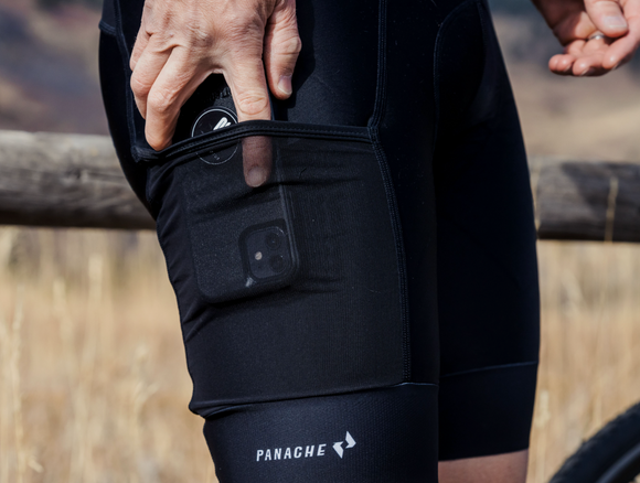 Panache M's Cargo Pocket Bib Short - BLACK