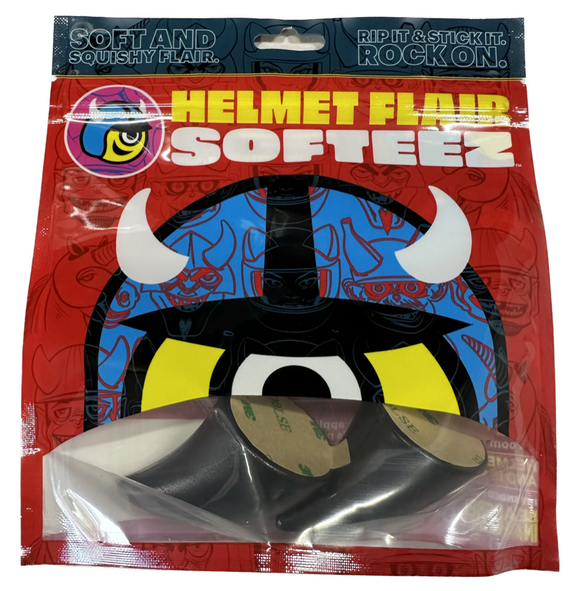 Helmet Flair Softeez: Black Devil Horns for Helmet
