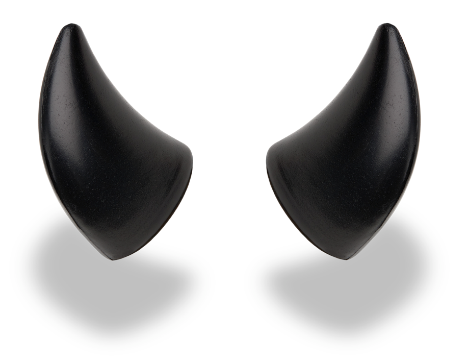 Helmet Flair Softeez: Black Devil Horns for Helmet