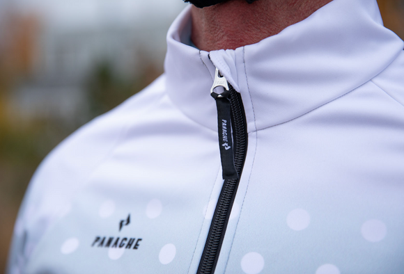 Panache M's and W's Pro Thermal Jacket - Black & White Fade Dots