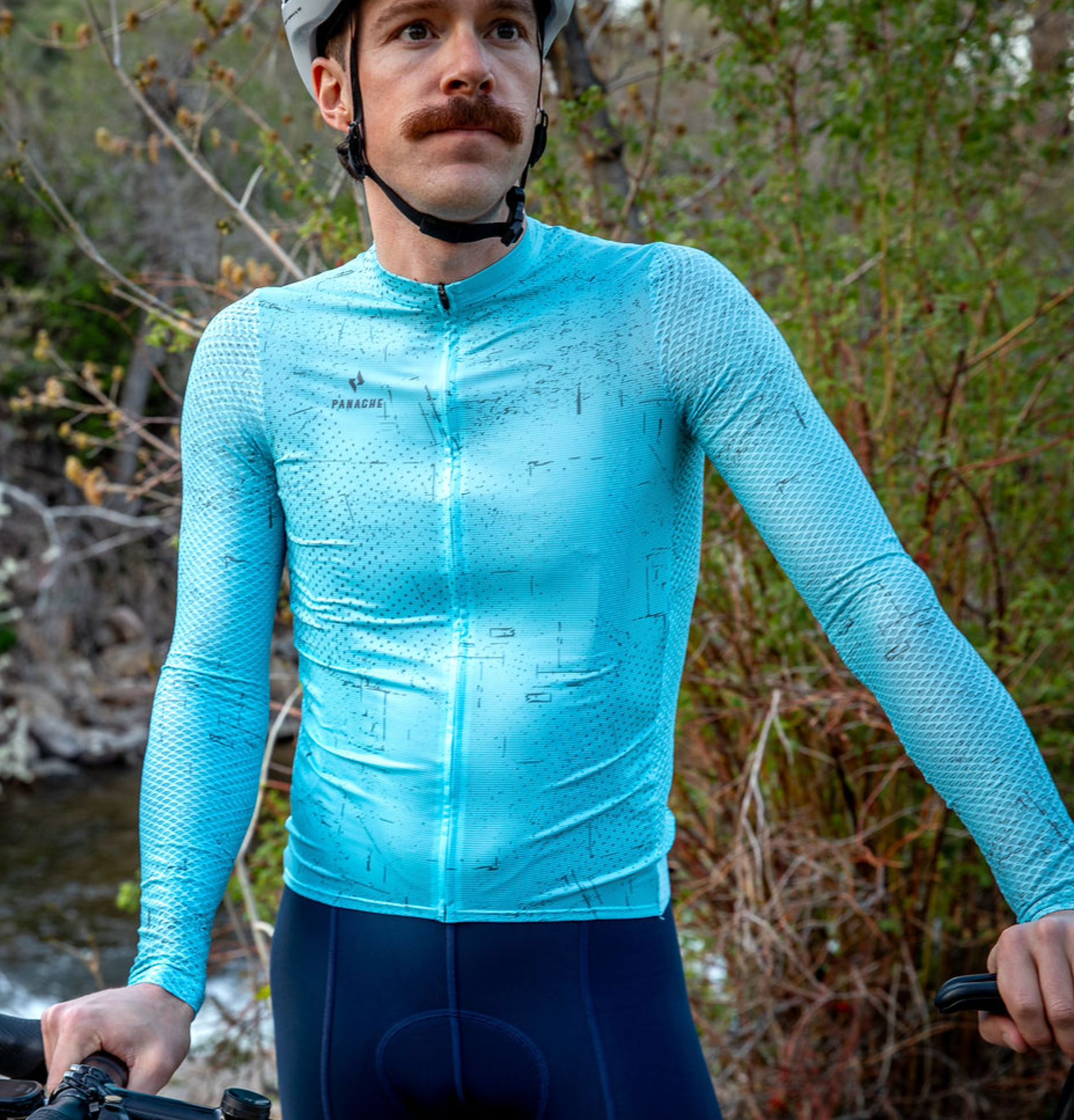 Panache M's Speed Air LS Jersey - Robin Egg Grunge