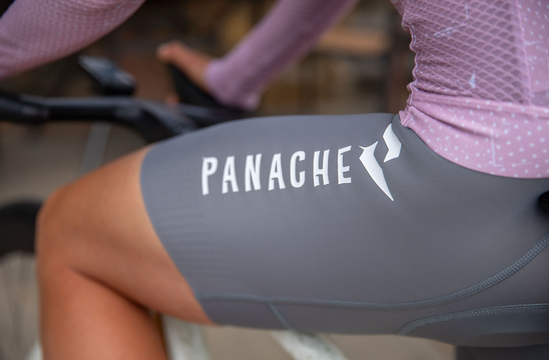 Panache Women's WT 2ND SKIN Bib Short - Grey w/Panache Logo
