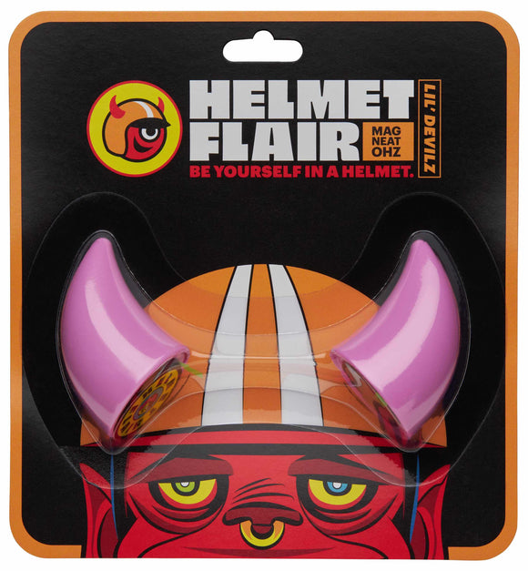 Helmet Flair MagNeatOhz: Small Pink Devil Horns for Helmet
