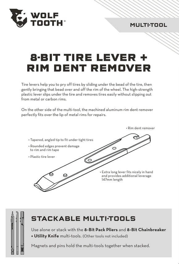 Wolf Tooth 8-Bit Tire Lever + Rim Dent Remover Multi-Tool