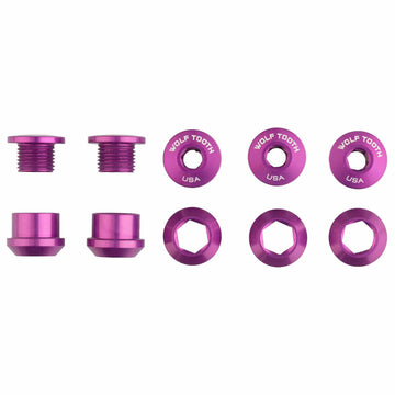 Buy ultraviolet-purple Wolf Tooth Set of 5 Chainring Bolts+Nuts for 1X