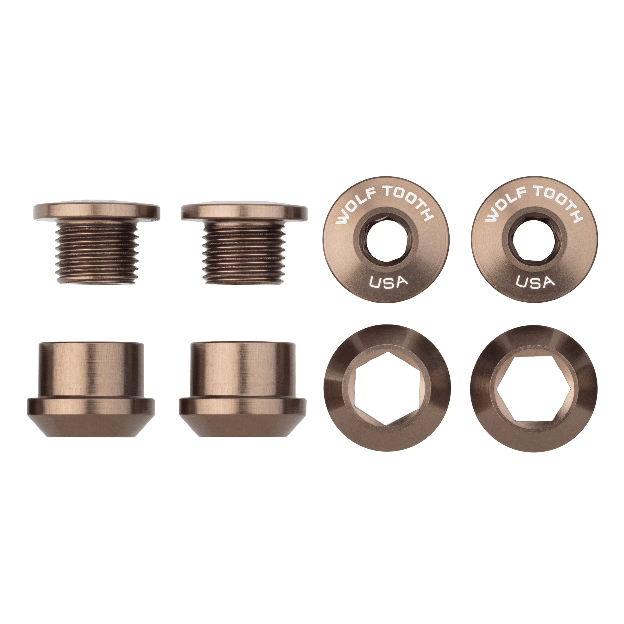 Wolf Tooth Set of 4 Chainring Bolts+Nuts for 1X