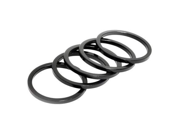 Wheels Manufacturing Aluminum Headset Spacer - 1-1/8" 2.5mm Black 5-pack