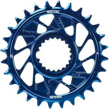Wheels Manufacturing Direct Mount Chainring - 28t Shimano Direct Mount 1.5mm Outboard Offset HG+ Chain Compatible Blue