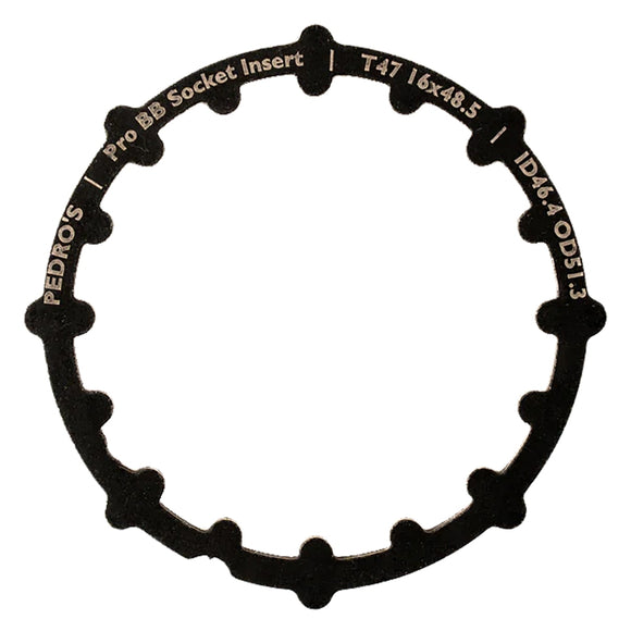 Pedros Pro BB Socket System Insert BB Adapter Tool Black 16-Notch 48.5mm 6460768 T47