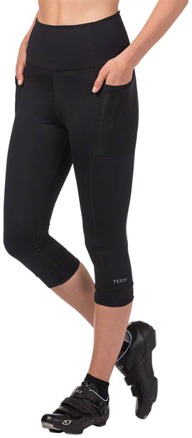 Terry Holster Hi Rise Capris - Black Small