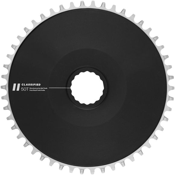 Classified Aero Chainring - 50t DropStop B fits SRAM Flattop T-Type 12/13-Speed Chains Compatible all 11-Speed Chains BLK