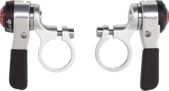 microSHIFT Thumb Shifter Set 10-Speed Road Double/Triple Shimano Compatible Silver