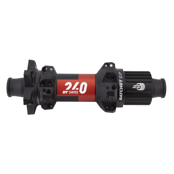 DT Swiss 240 EXP Rear Hub - 12 x 148mm 6-Bolt Micro Spline BLK/Red 28H 36pt Straight Pull