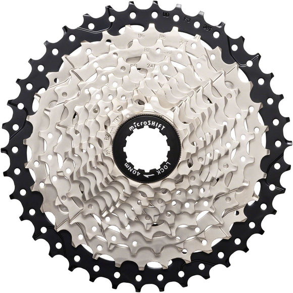 microSHIFT Sword Cassette - 10 Speed 11-38t Full Steel Construction Satin Nickel