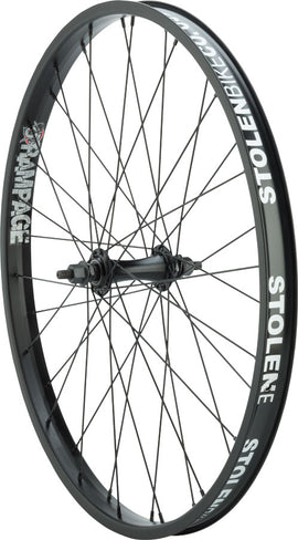 Stolen Rampage Front Wheel - 24" 3/8" x 100mm Rim Brake Black Clincher