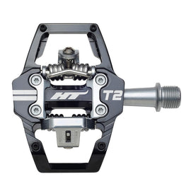 HT Components T2 Pedals - Dual Sided Clipless Platform Aluminum 9/16" BLK
