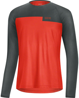 Gorewear Trail Long Sleeve Shirt - Fireball/Urban Grey Men's Small