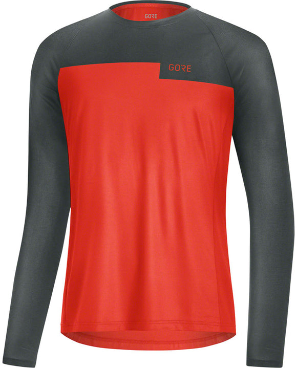 Gorewear Trail Long Sleeve Shirt - Fireball/Urban Grey Men's Small