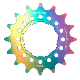 BOX Hex Lab 3/32" CNC Titanium Cog Rainbow - 16t