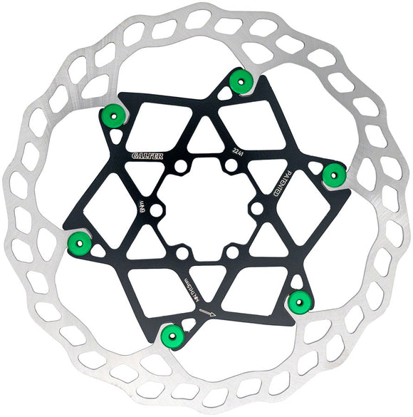 Galfer Floating Wave Disc Brake Rotor - 203mm x 2.0mm 6-Bolt Green
