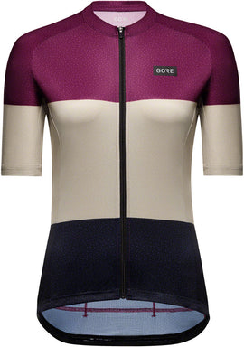 Gorewear Spirit Stripes Jersey - Purple/Beige Women's Small 4/6