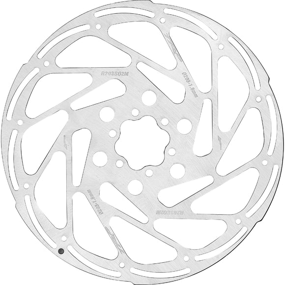 TRP R2 Disc Brake Rotor - 203mm 6-Bolt 1.8mm Rust Blocker Treatment Silver