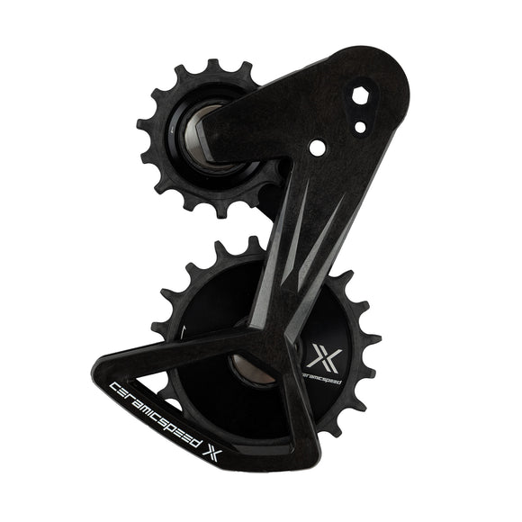 CeramicSpeed OSPW X Alpha Pulley Wheel System SRAM RED/Force/Rival XPLR E1 - ALPHA Aluminum Pulley Carbon Cage BLK