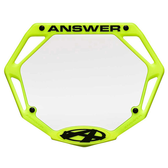 AnswerBMX 3D Number Plate Pro Flo Yellow