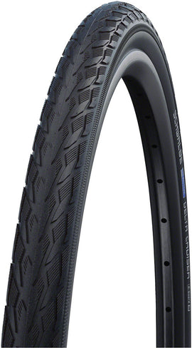 Schwalbe Delta Cruiser Plus Tire - 26 x 1-3/8 Clincher Wire BLK/Reflective Active Line PunctureGuard Green Compound E-25