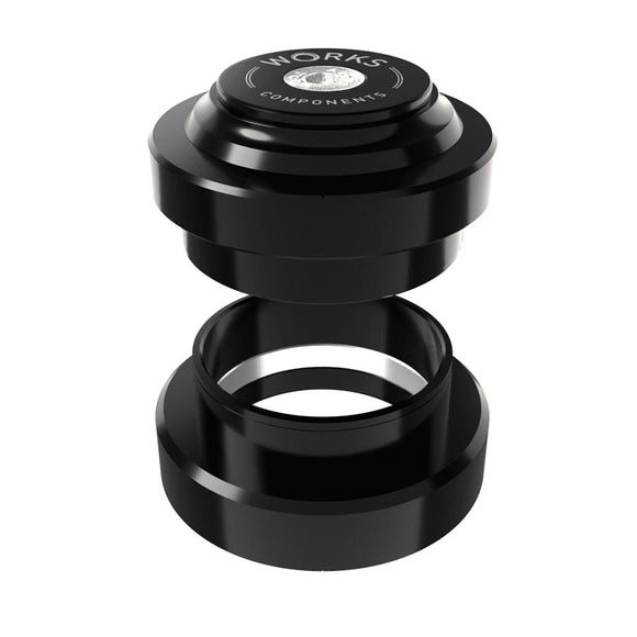 Works Components 1.5deg EC44-EC44 Angleset Headset : EC44/28.6 | EC44/40 External Threadless Complete Black Set 3 110-119mm