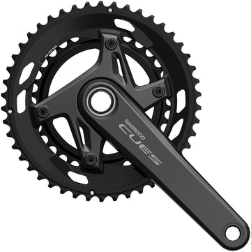 Shimano CUES FC-U6030-2 Crankset - 175mm 9/10-Speed 46/32t Asymmetric 110 BCD BLK